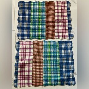 Plaid Quilted Shams Set Quilted pillow covers Farmhouse bedding Farmhouse decor